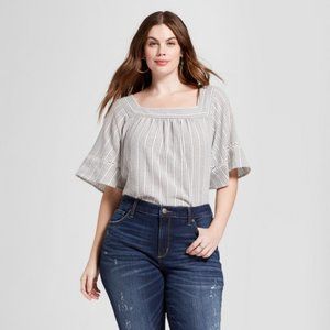 Universal Thread Striped Square Neck Top